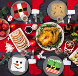 Gift Boutique 120 Christmas Character Cocktail Beverage Napkins Holiday Disposable Paper Napkin Cute Xmas Winter Snowman Reindeer Elf & Santa Belt Dessert Napkins for Home Dinner Buffet Party Supplies Gift Boutique