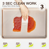 HONGBAKE Baking Sheet Pan Set, Cookie Sheets for Oven, Nonstick Half/Quarter/Jelly Roll Pans with Diamond Texture Pattern, Heavy Duty Cookie Tray HONGBAKE