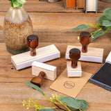 Personalized Rubber Hand Stamp, Wood Handle with Custom Logo | Multiple Size Options Available | Upload Your Own Logo (1"x1") 904 Custom