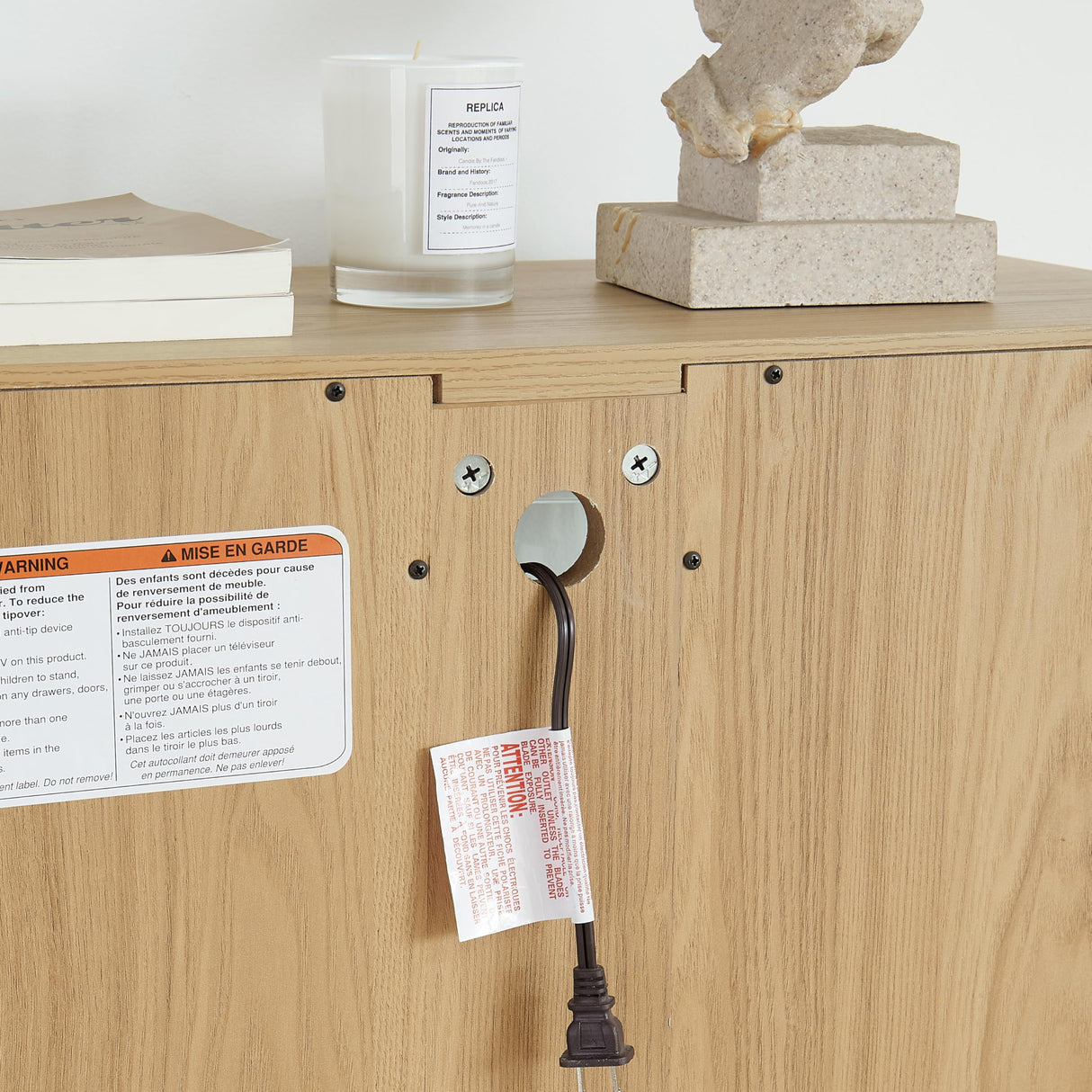 Lighted Glass Curio Display Cabinet with Adjustable Shelves - 2 Doors, 1 Drawer, LED Lights, Elegant Light Oak Finish Generic