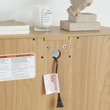 Lighted Glass Curio Display Cabinet with Adjustable Shelves - 2 Doors, 1 Drawer, LED Lights, Elegant Light Oak Finish Generic