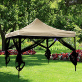 DOOSARG Mosquito Netting for Gazebo Canopy, 12x12 Universal Replacement Mosquito Netting 4-Door Zipper Black 4-Panel Sidewall Curtain (Net Only) (12x12) DOOSARG