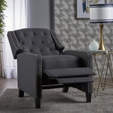 Christopher Knight Home Izidro Traditional Fabric Recliner, Dark Charcoal / Dark Brown Christopher Knight Home