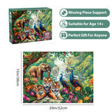 Jigsaw Puzzles for Adults 500 Pieces Puzzle Elephant Tiger Puzzle for Adults Children Elderly Puzzles Peacock Animal Puzzle 500, Home Decor Gift Family Game for Men Women Elders Seniors (20.5"x15") Jeacirio