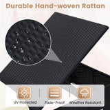 Murago 3 Piece Set, Includes 2 Wicker Chaise Lounge Chairs for Outdoors with Matching Side Table, Idea Oversized Reclining Patio Lounger with Washable Cushions, White Murago