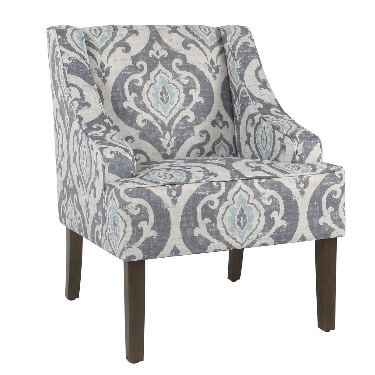 HomePop Velvet Swoop Arm Accent Chair, Suri Blue HomePop