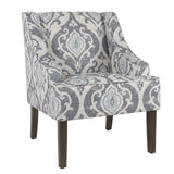 HomePop Velvet Swoop Arm Accent Chair, Suri Blue HomePop