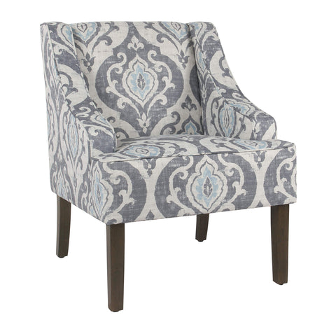 HomePop Velvet Swoop Arm Accent Chair, Suri Blue HomePop