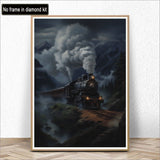 Kaliosy 5D Diamond Art Kits for Adults Train by Number Kits, Diamond Painting Art Landscape DIY Full Drill Crystal Craft Cross Stitch Embroidery Decoration (12x16 inch) Kaliosy