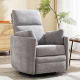 Recliner Swivel Rocking Glider Chair, Upholstered Nursery Adult Recliner Rocking Chair with 2 Pillows for Living Room Bedroom(LIGHTGREY, Manual Operation) choairy
