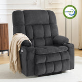 MCombo Oversized Power Lift Recliner Chair for Elderly, Dual Motor Lift Chair with Heat and Massage, Lay Flat Lift Chair for Big and Tall, Cup Holders, Fabric R7891 (Oversize, Dark Gray) MCombo