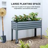 MGNO Galvanized Raised Garden Bed Outdoor with Legs,48×18×32in Metal Elevated Raised Planter Box for Backyard, Patio, Balcony, 300lb Capacity,Grey… MGNO