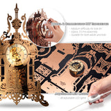 FUNPOLA LED 3D Puzzle Clock Building Model, 3D Acrylic Puzzle Tower Clock Building Model Desktop LED Ornament Clock Home Decor Elegant Gifts for Teens/Adults (LED-TC03 Arcylic) FUNPOLA