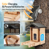 Smart Bird Feeder with 2.5K HD Camera, AI Identify Bird Feeder Solar & Battery Powered, Auto Capture Birds & Notify in Time, Bamboo Wooden Smart Bird Watching Feeder, Ideal Gift for Bird Lover(1.5L) LUCKY NAVI