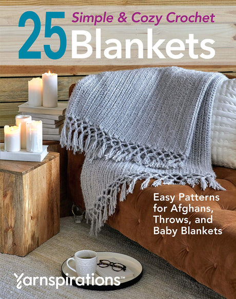 25 Simple & Cozy Crochet Blankets: Easy Patterns for Afghans, Throws, and Baby Blankets WoodArtSupply