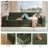 YITAHOME Convertible Cloud Sectional Couch, Comfy Corduroy Sectional Sofa with Deep Seat & High Pillows, Modern Easy-Clean Modular Sectional Sofa for Living Room Bedroom, Green YITAHOME