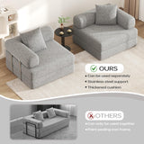 DURASPACE 78.4'' Convertible Folding Sofa Bed, Floor Sleeper Sofa Couch with Fixed-Shape Frame, Compression Comfy Couch in a Box, Boneless Modular Loveseat for Living Room (Chenille Gray) DURASPACE