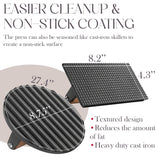 Bellemain Heavy-Duty Cast Iron Grill Press Set – Perfect Smash Burger & Steak Press with Ergonomic Wood Handle for Pro-Level Searing on Griddle, Skillet, or BBQ Bellemain