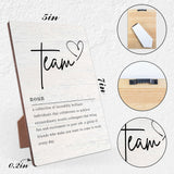 Team Definition Farmhouse Wood Sign with Stand for Women's and Men's Desk - Inspirational and Positive Office Decor with Rustic Charm and Encouragement for Home or Office Shelf NODROY