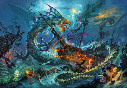 Clementoni Collection-The Underwater Battle-3000 Pieces-Puzzle, Author Illustration, Paolo Barbieri, Horizontal, Fun for Adults, Made in Italy, Multicoloured, 33023