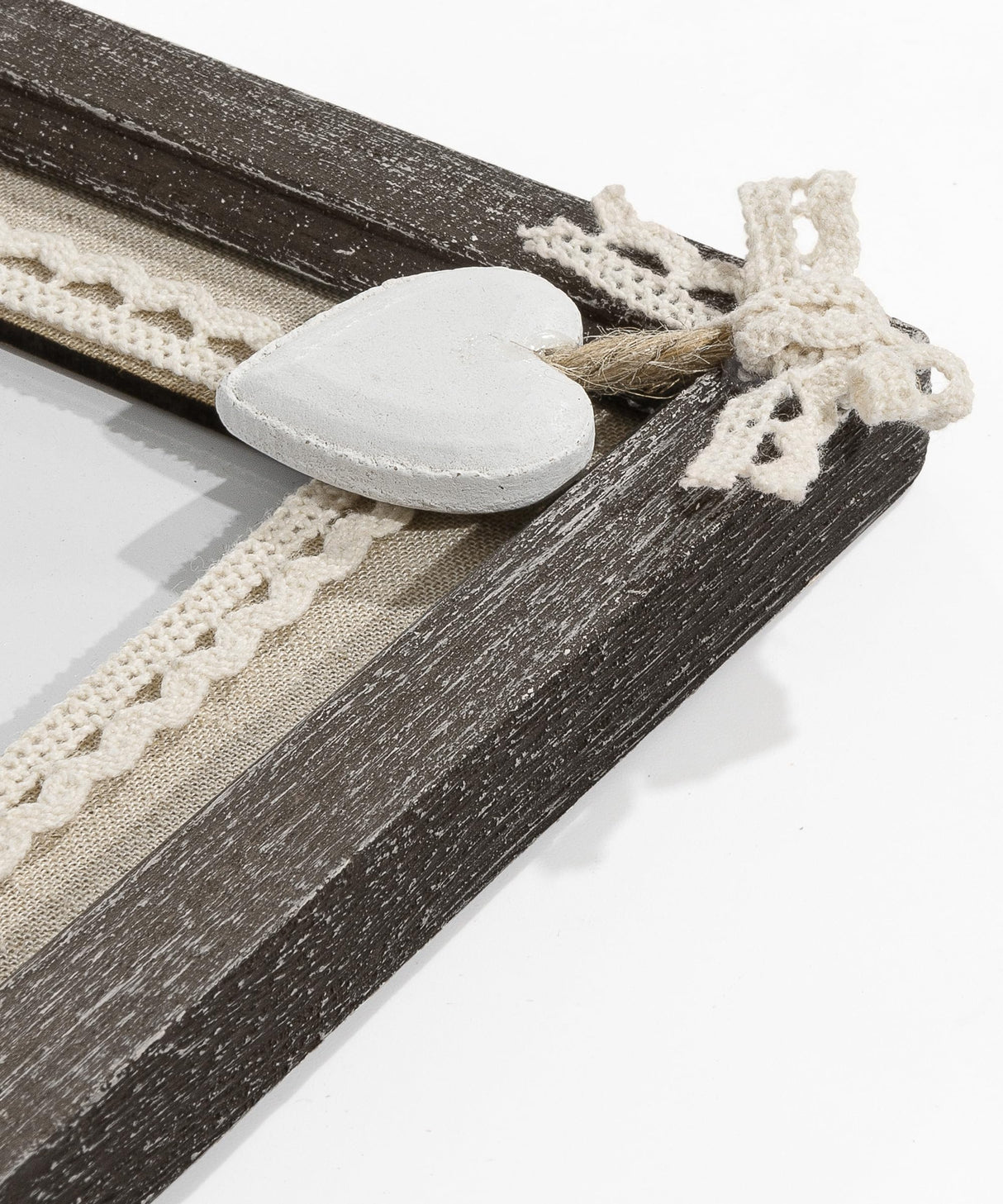 Sapowerntus 8x10 Picture Frames Rustic Wood Farmhouse Cute Heart Love Solid Wooden Family Photo Frame Lace Bow Glass Boho Wall Decor Hanging Tabletop Kids Mom Mother Wedding Gift Sapowerntus