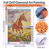 Horse Diamond Painting Kits for Adults - Diamond Art Kits for Adults, Round Animal 5D Gem Art Kit for Adult DIY Crafts Kit Gift Home Wall Decor Gifts (16x12 inch) xackcme