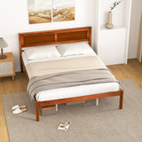 Giantex Queen Wood Platform Bed Frame with Headboard, Mid Century Queen Bed Frame with Wood Slat Support, Solid Wood Foundation with 16" Under Bed Storage, No Box Spring Needed, Easy Assembly Giantex