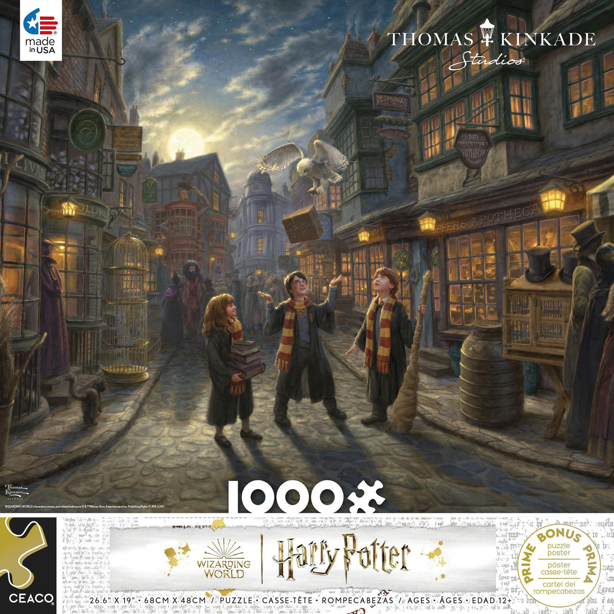Ceaco - Thomas Kinkade - Harry Potter - Wizarding World - Diagon Alley - 1000 Piece Jigsaw Puzzle Ceaco