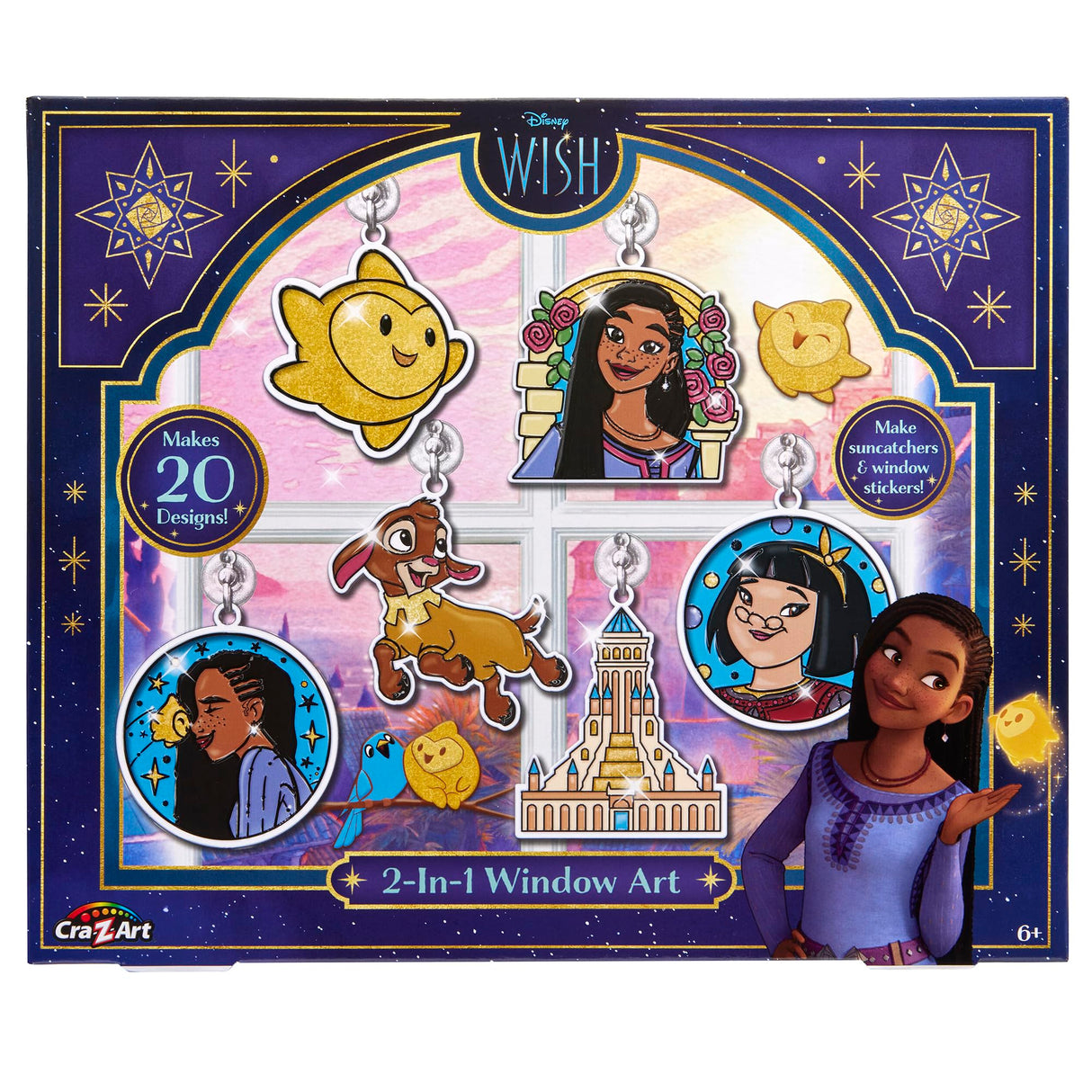 Cra-Z-Art Disney Wish! 2-in-1 Window Art Craft Kit, Ages 6 and up Cra-Z-Art