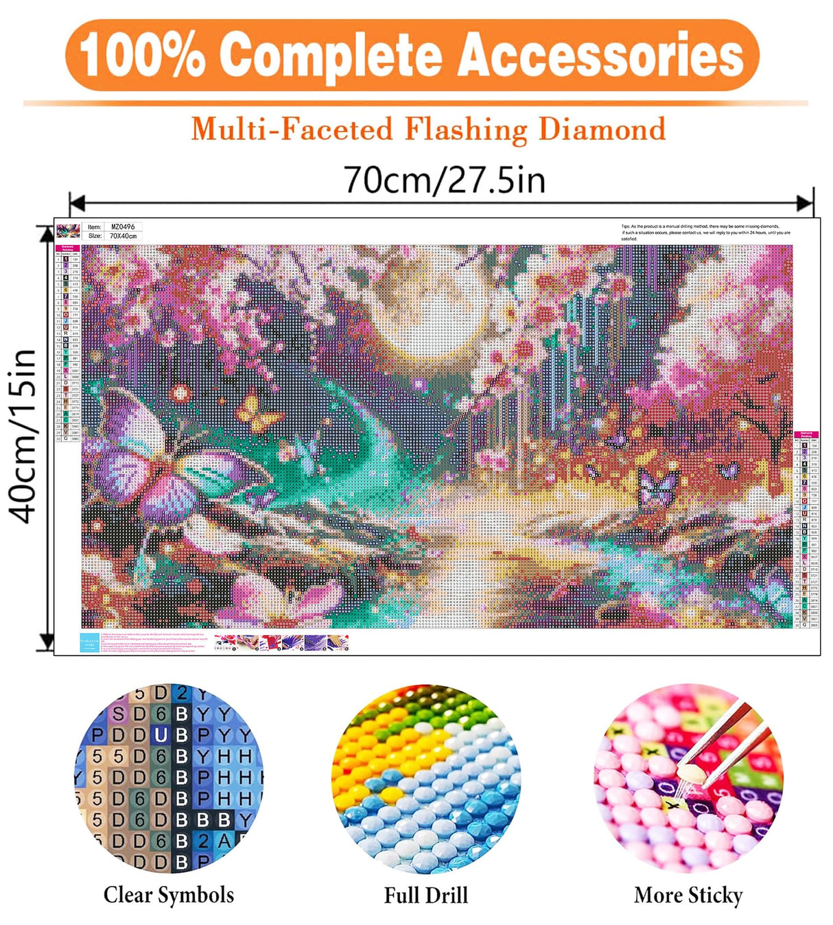 igoodom Large Diamond Painting, Landscape Large Diamond Art Kits for Adults, Full Drill Round Big Diamond Painting, DIY Gem Art and Crafts for Home Wall Decor Gift 27.5 X 15.7inch igoodom