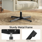 Yaheetech Swivel Velvet Armchair with Pillow, Modern Upholstered Accent Chair for Living Room, Comfy Cozy Single Sofa Chair for Bedroom/Reading Spaces Beige Yaheetech