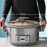 BLACK+DECKER 7-Quart Digital Slow Cooker, SCD7007SSD, Temperature Probe, Sous-Vide, Locking Lid, Removable Stoneware Crock BLACK+DECKER