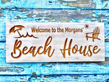 Custom Beach House Sign, Personalized Lake House Signs, Custom Wooden, Sign, Outdoor Wooden Sign Benchmark Signs And Gifts