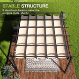 Aoxun 12x16 Outdoor Pergola, Patio Aluminum Pergola with Upgraded Retractable Canopy, Heavy Duty Metal Pergolas and Gazebos with Adjustable Sun Shade Cover for Modern Backyard, Deck, Garden Aoxun