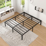 NEW JETO Metal Bed Frame,Queen Size Bed Frame with Storage Space,Heavy Duty Sturdy Mattress Foundation,Easy Assembly,No Box Spring Needed, Black,14 Inch,Queen NEW JETO