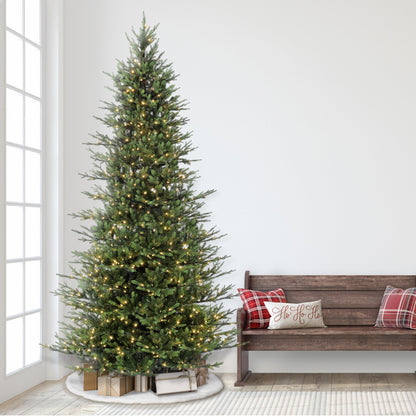 Puleo International 9 Foot Pre-Lit Slim Balsam Fir Artificial Christmas Tree with 800 Clear Lights