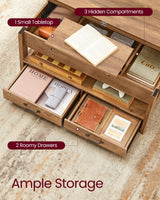 VASAGLE Coffee Table Lift Top, 3 in 1 Center Table with Storage, Gas Spring, 2 Drawers and 3 Hidden Compartments, Open Shelf, for Living Room, Home Office, Honey Brown ULCT254K01 VASAGLE