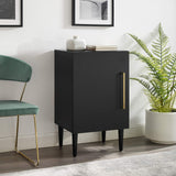 Crosley Furniture Everett Record Player Stand with Storage for Vinyl Records, Matte Black Crosley Furniture