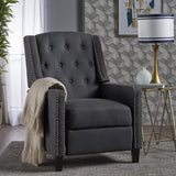 Christopher Knight Home Izidro Traditional Fabric Recliner, Dark Charcoal / Dark Brown Christopher Knight Home