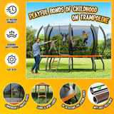 YUMPIE 8FT 10FT 12FT 14FT 16FT Trampoline with Pop-up Quick Connector, Trampoline Outdoor with Enclosure and Ladder, ASTM Approval for Kids and Adults YUMPIE