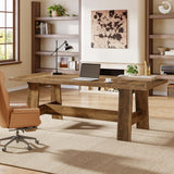 Tribesigns 70.47-Inch Executive Computer Desk, Farmhouse Home Office Desk with Large Tabletop, Industrial Study Writing Table Workstation Business Furniture, Rustic Brown Tribesigns