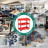 YITAHOME 3-Tier Tool Cart on Wheels, Rolling Metal Service Cart with Screwdriver Hanging Board & Storage Box, Heavy Duty Steel Utility Cart 400lbs Load Capacity for Mechanic Work Garage Warehouse Red YITAHOME