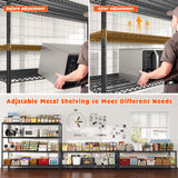 REIBII 60" W Storage Shelves 4 Tier Wire Shelving Unit with Wheels 3000 LBS Heavy Duty Steel Commercial Shelving for Garage,Pantry,Warehouse,Kitchen,School, Business,60”W ×24”D×65.3”H REIBII