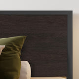 SHA CERLIN Heavy Duty Queen Bed Frame with Headboard and Under-Bed Storage - Black Oak SHA CERLIN