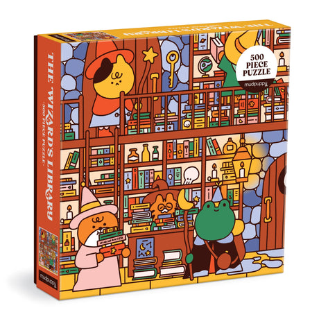 Mudpuppy's The Wizard's Library 500 Piece Family Puzzle, Colorful and Bold Illustrations, Provides Hours of Puzzling Fun, Perfect for Ages 8+, Puzzle Image Insert Included Mudpuppy