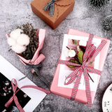 Red and White Gingham Ribbon, 5/8" x 25Yd Roll Picnic Craft Red Buffalo Ribbon for Crafts Hair Accessories and Christmas Gift Wrapping,5/8 Inch Polyester Woven Edge +60" Tape Measurement DAYEDZ