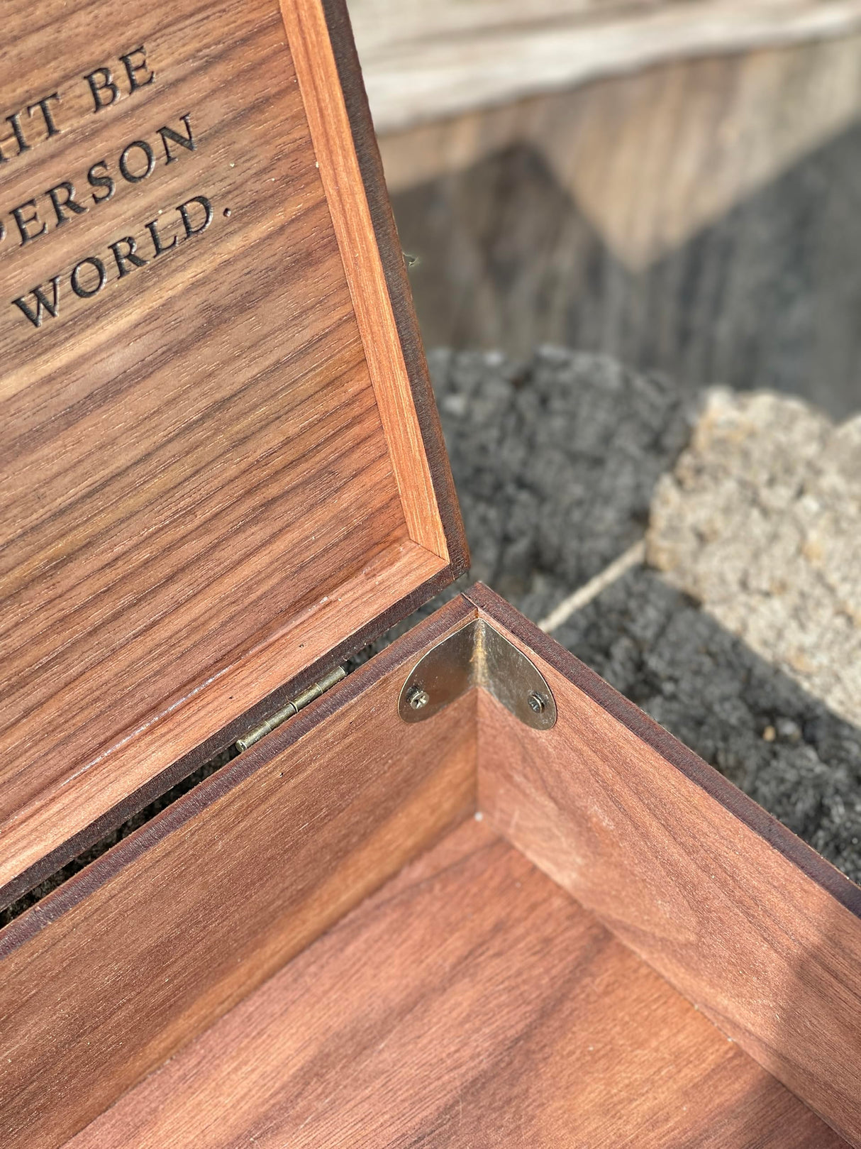 Personalized wooden name box for memories, keepsake - Christmas gift, present for Him, Boyfriend, Boy, Guy, Groomsmen, Friend for Birthday (Walnut) InsideDecor.Shop