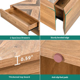 YITAHOME LED Game Coffee Table with 2 Drawers Storage, Square Modern Coffee Table Engineered Wood Low Coffee Tables for Living Room Decor, Farmhouse Rustic Center Table, Brown YITAHOME