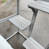 Miscoos Outdoor Wooden Cat Catio - Large Solid Wood Cat Cage Playpen with 8 Jumping Platforms & 2 Napping Houses, Walk-in Cat Kennel Condo Shelter, White Miscoos