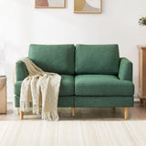 BFD Small Loveseat Sofa Couch, 56" Mid Century Modern Love Seat Couches for Living Room, Extra Deep 2-Seat Small Sofa Furniture for Small Spaces Apartment, Dorm, Office, Green BFD
